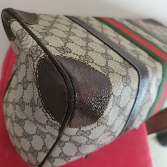 Gucci GG Monogram Supreme Sherry Web Ophidia Boston 35 Authentic Vintage.. - Picture 16 of 16